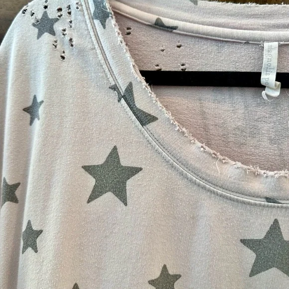 Magnolia Pearl Retired Blush Pink with Gray Stars Sweatshirt - Picture 3 of 6